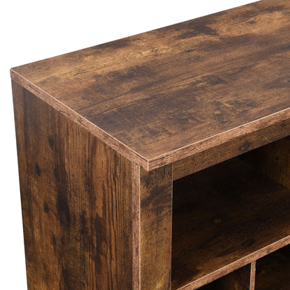 ON-TREND Sleek Design 24 Shoe Cubby Console, Modern Shoe Cabinet with Curved Base, Versatile Sideboard with High-quality image 11