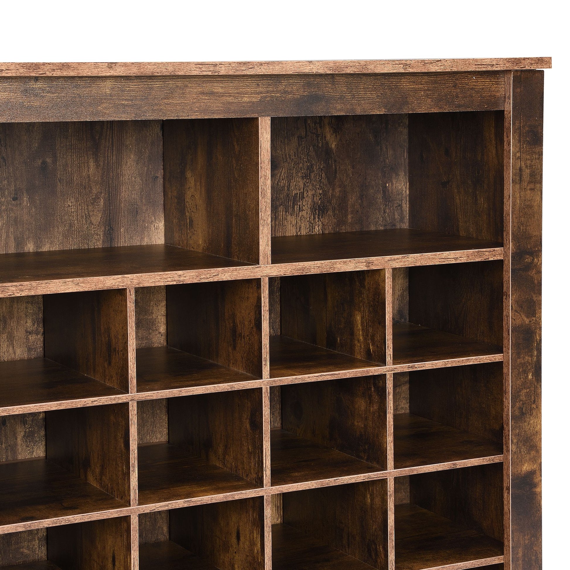 ON-TREND Sleek Design 24 Shoe Cubby Console, Modern Shoe Cabinet with Curved Base, Versatile Sideboard with High-quality image 12