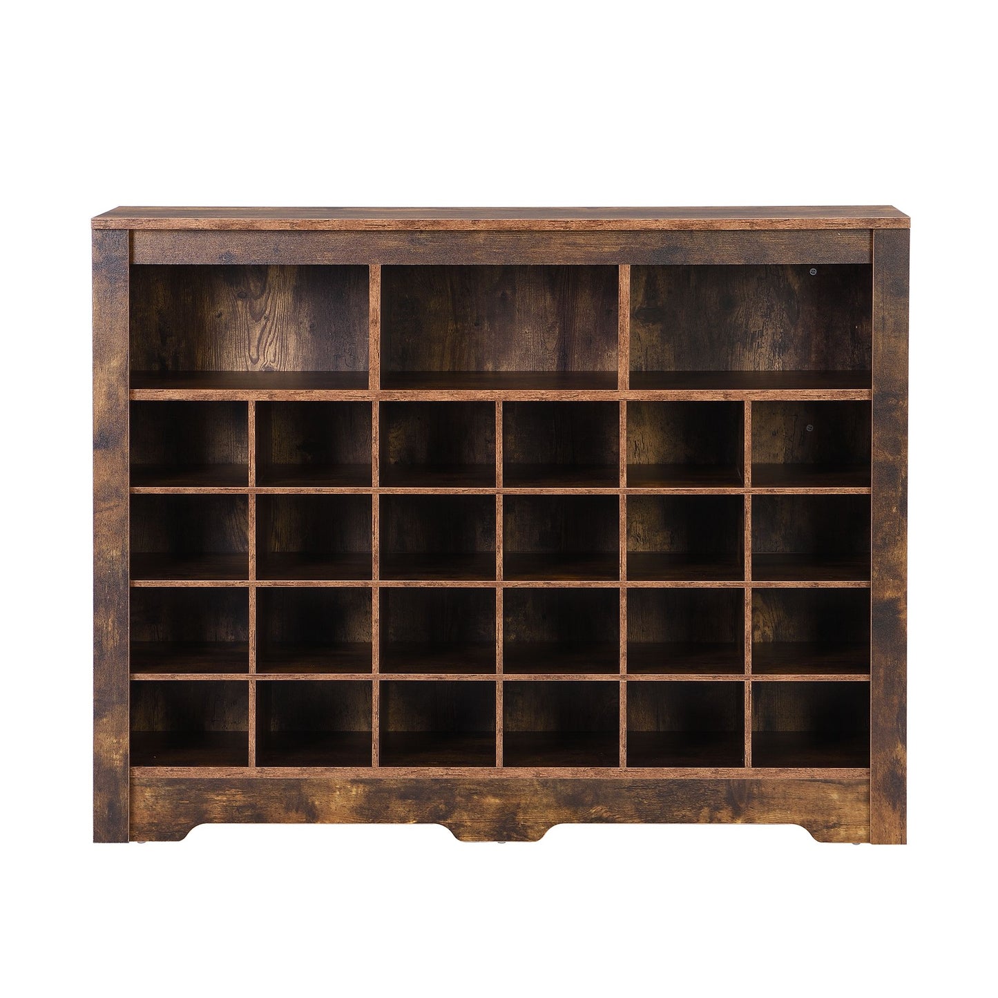 ON-TREND Sleek Design 24 Shoe Cubby Console, Modern Shoe Cabinet with Curved Base, Versatile Sideboard with High-quality image 9