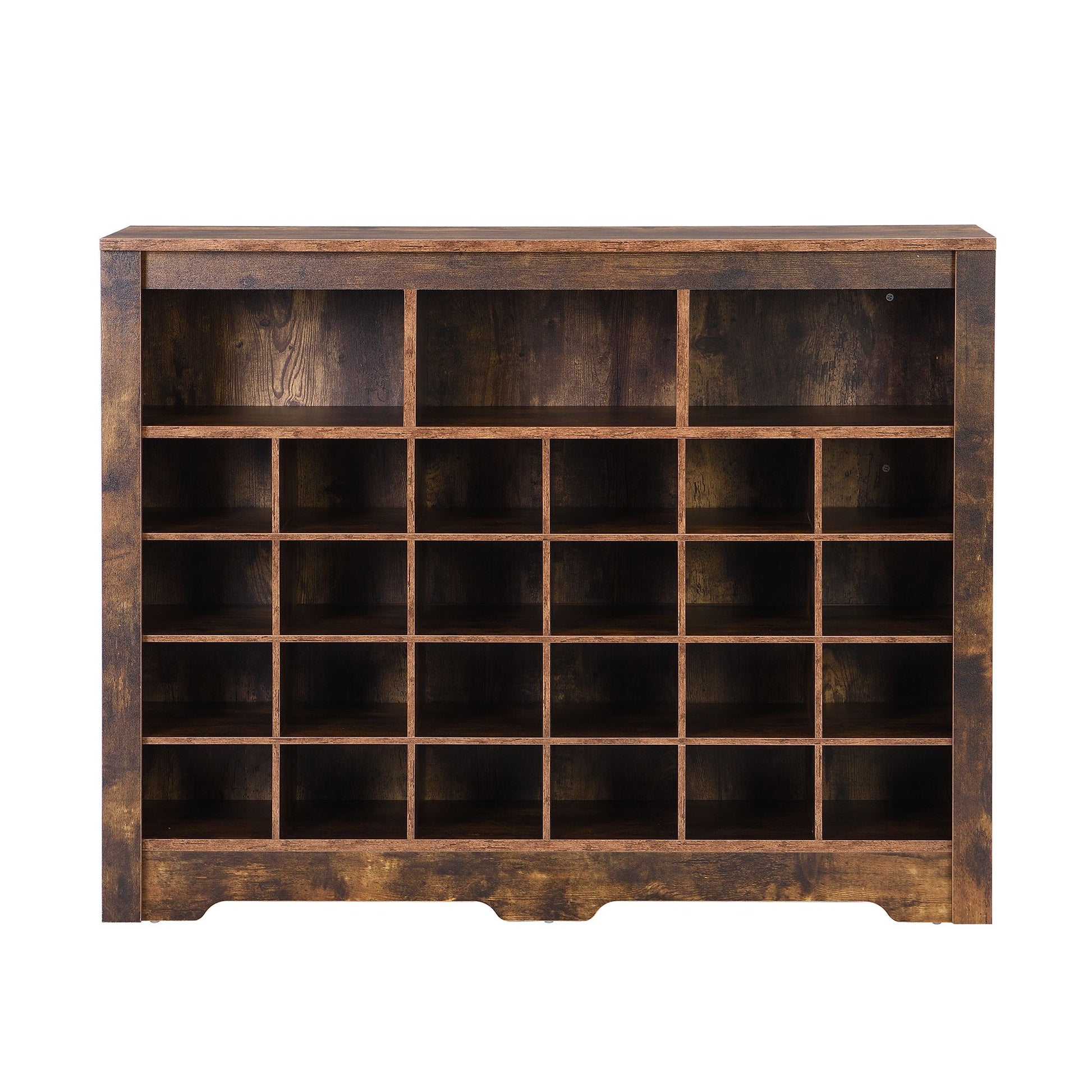ON-TREND Sleek Design 24 Shoe Cubby Console, Modern Shoe Cabinet with Curved Base, Versatile Sideboard with High-quality image 9