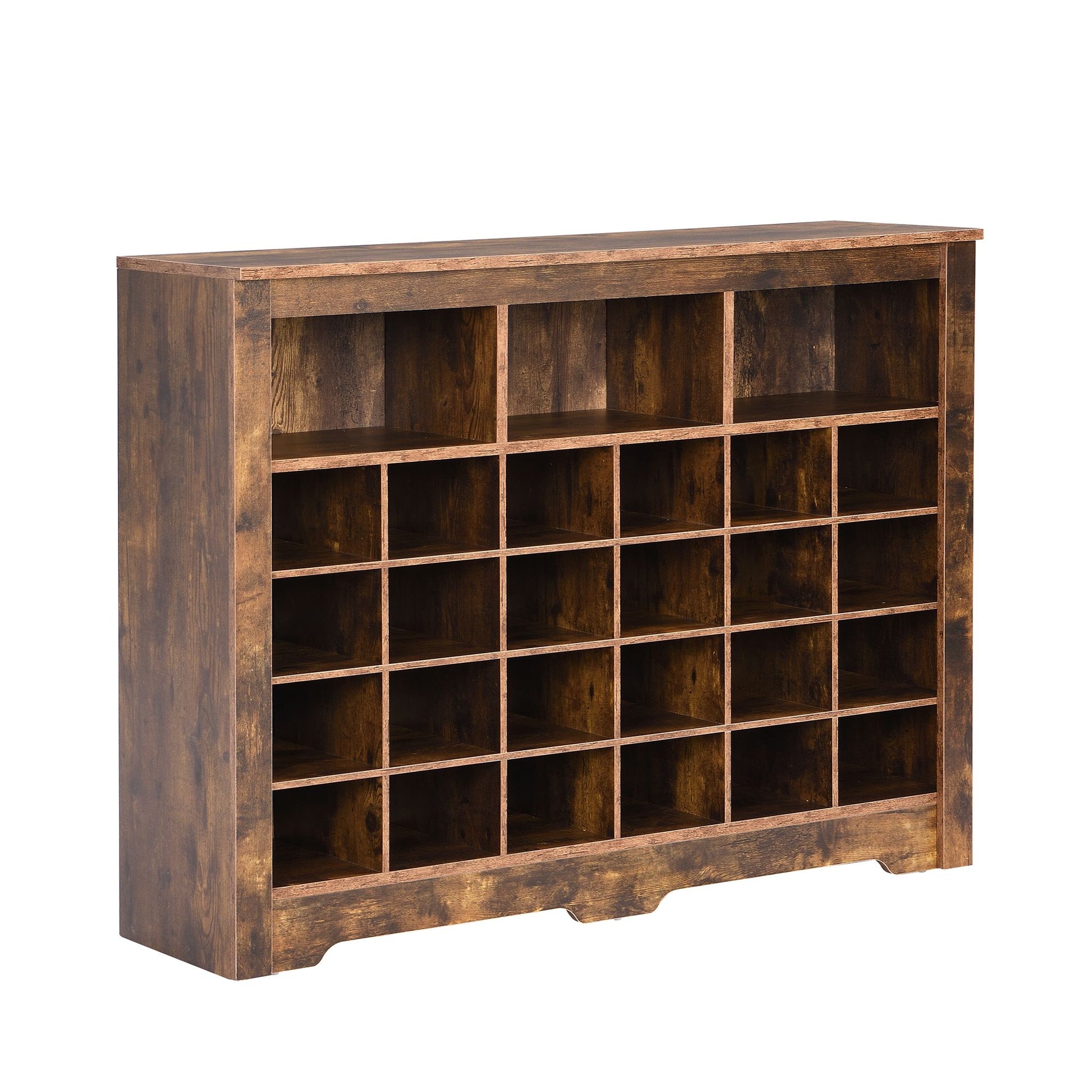 ON-TREND Sleek Design 24 Shoe Cubby Console, Modern Shoe Cabinet with Curved Base, Versatile Sideboard with High-quality image 8