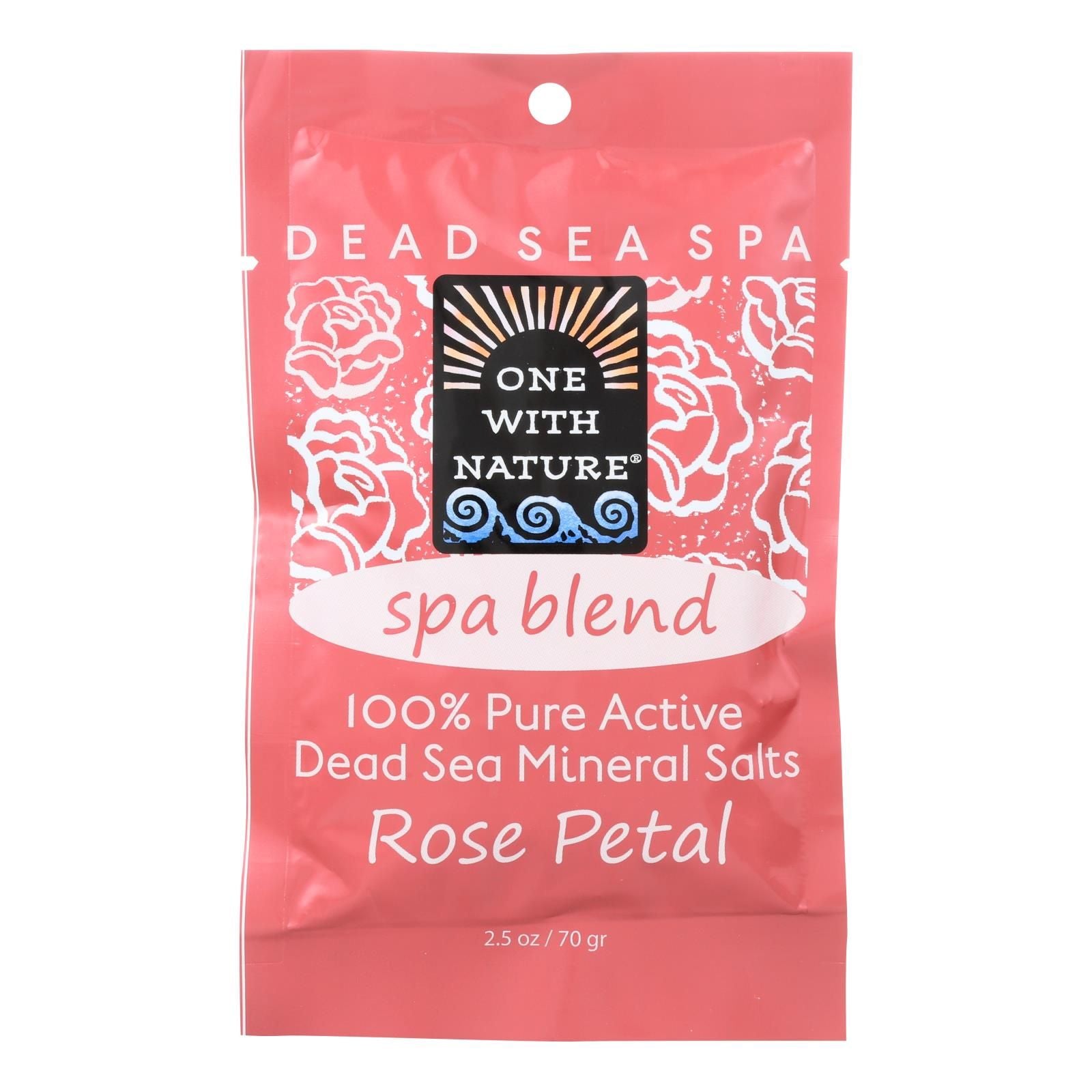 One With Nature Spa Blend Rose Petal Dead Sea Mineral Bath - Salt - Case Of 6 - 2.5 Oz. image 2