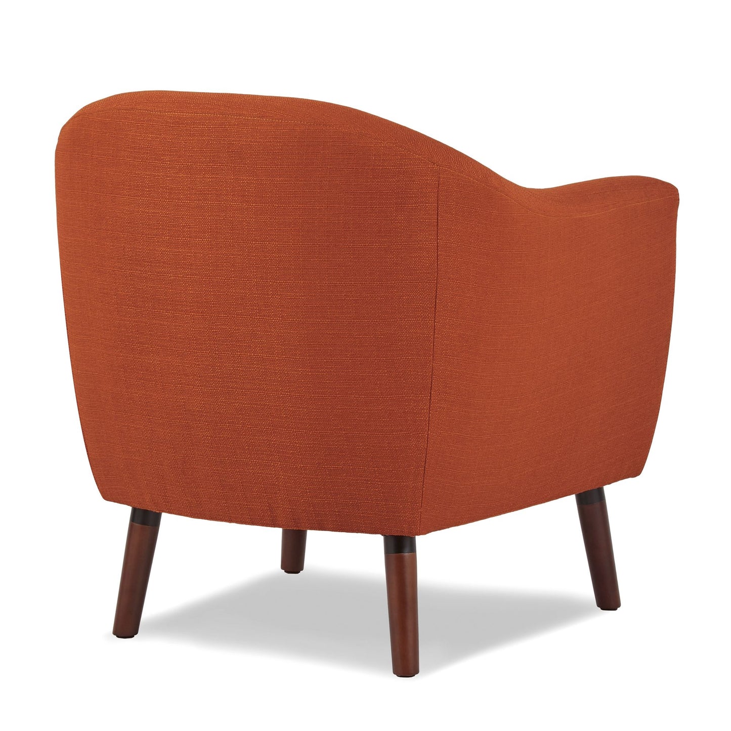 Orange Fabric Upholstered Accent Chair 1pc Espresso Finish Legs Button Tufted Solid Wood Furniture Living Room Chair image 4