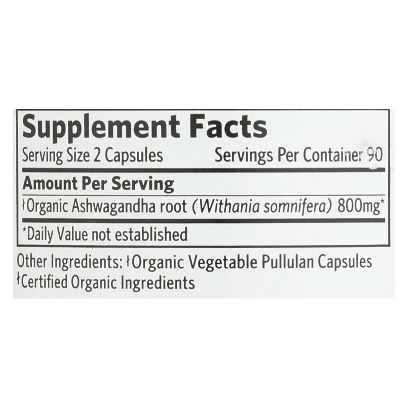 Organic India Ashwagandha Capsules - Bottle - 180 Vege Capsules image 3