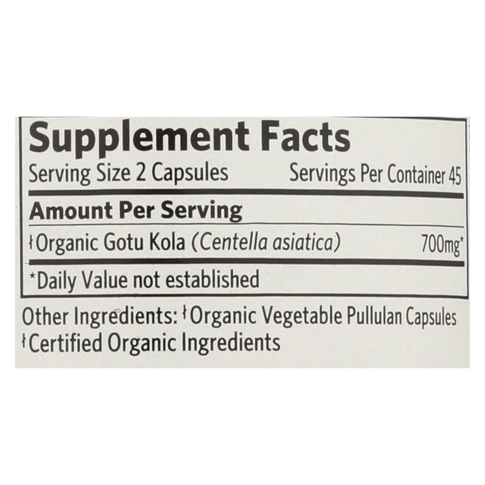 Organic India Tulsi Wellness Supplements, Gotu Kola - 1 Each - 90 Vcap image 3