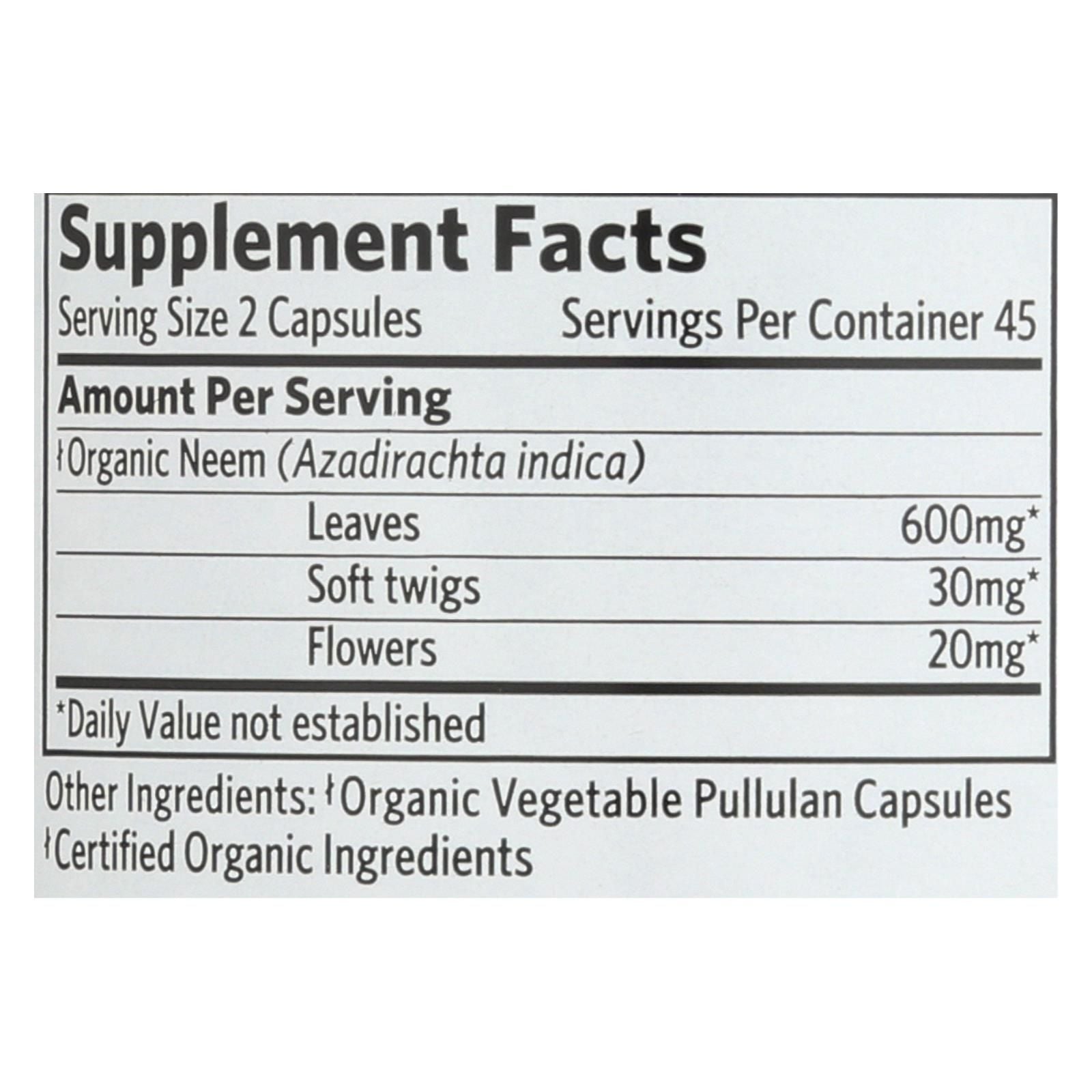 Organic India Usa Whole Herb Supplement, Neem - 1 Each - 90 Vcap image 3