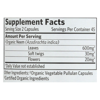 Organic India Usa Whole Herb Supplement, Neem - 1 Each - 90 Vcap image 3