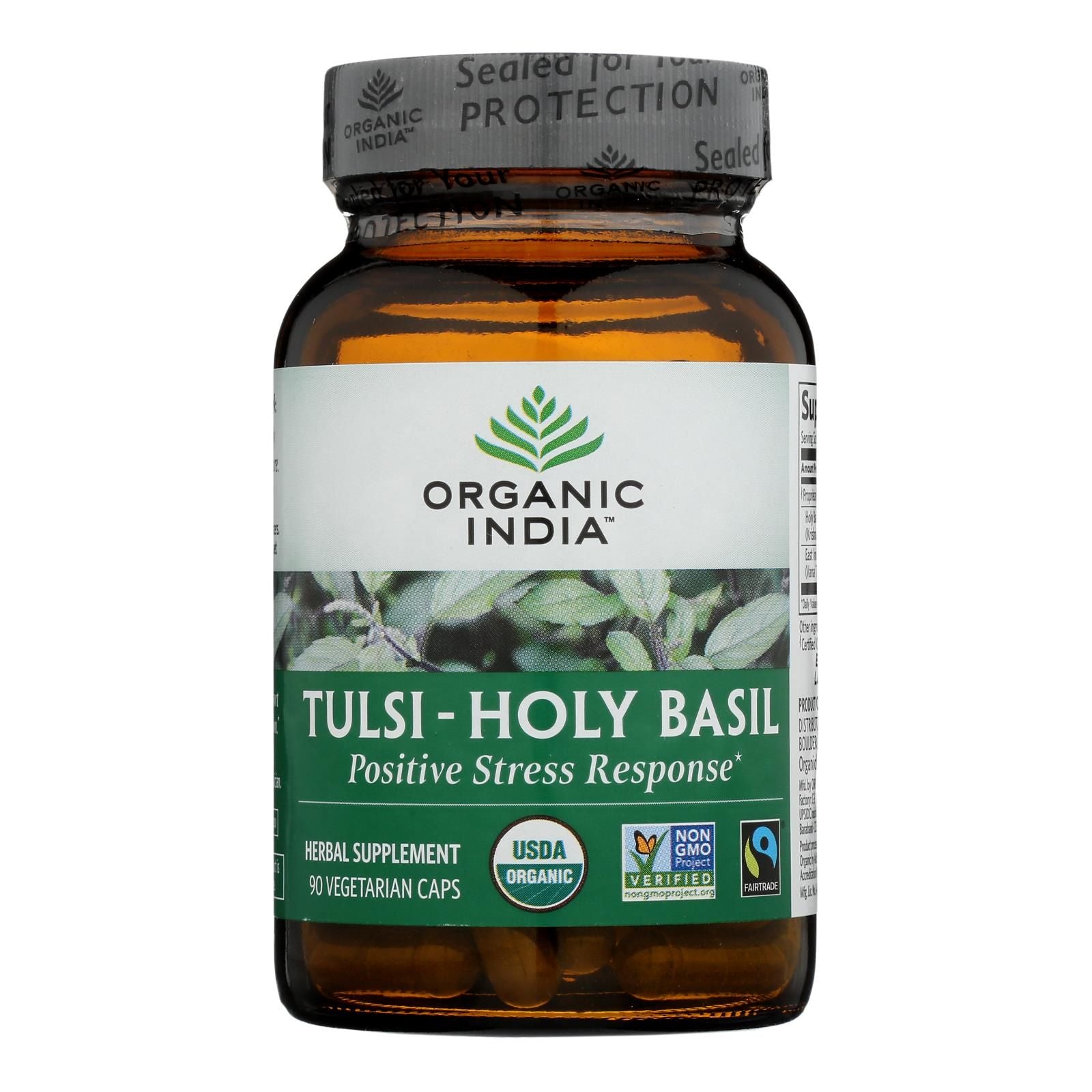Organic India Usa Whole Herb Supplement, Tulsi--holy Basil - 1 Each - 90 Vcap image 2