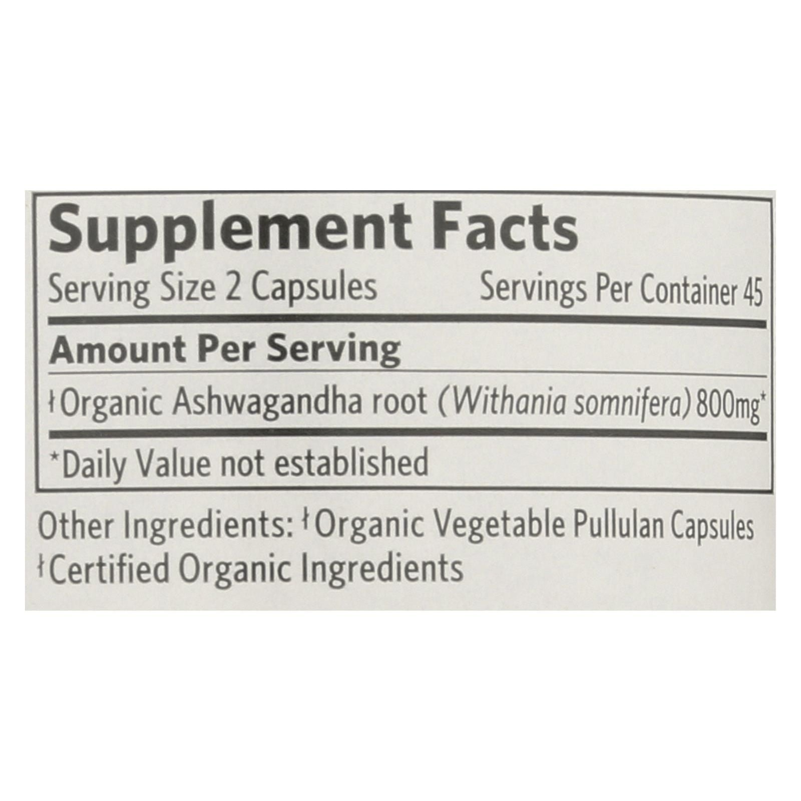 Organic India Wellness Supplements, Ashwagandha - 1 Each - 90 Vcap image 3
