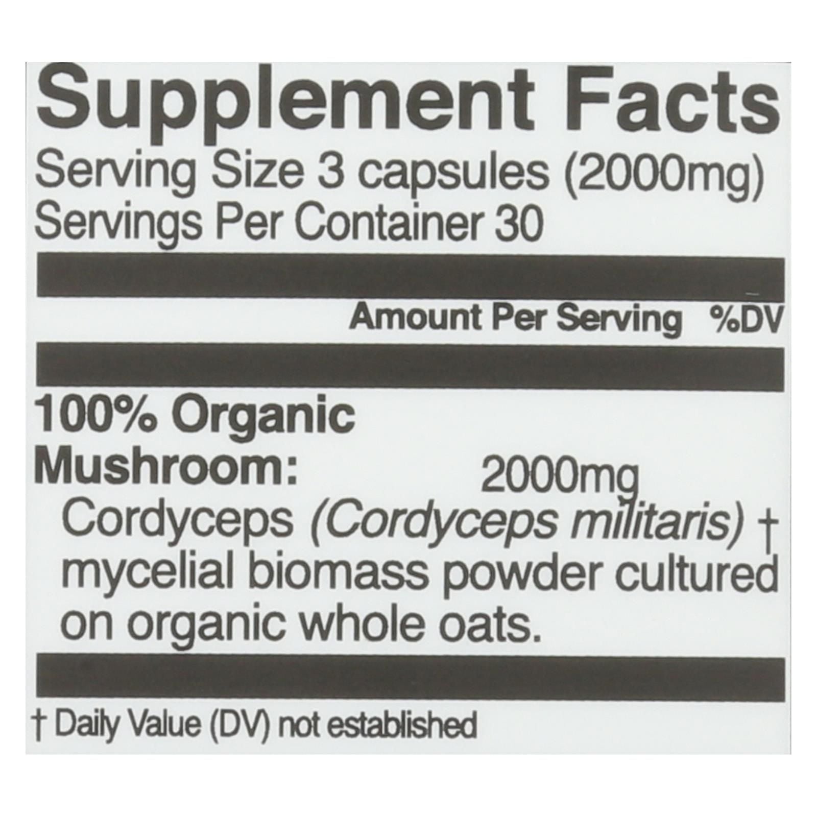 Organic Mushroom Nutrition - Mush Sprfd Crdycpts Caps - 1 Each - 90 Ct image 3