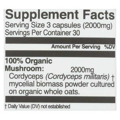 Organic Mushroom Nutrition - Mush Sprfd Crdycpts Caps - 1 Each - 90 Ct image 3