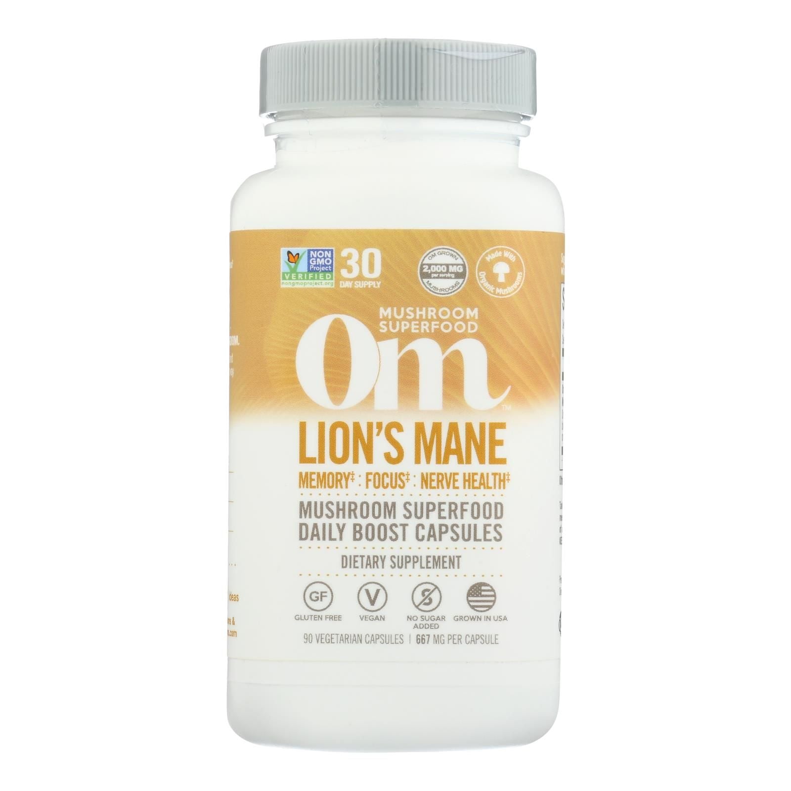 Organic Mushroom Nutrition - Mush Sprfd Lions Mane Cap - 1 Each - 90 Ct image 2