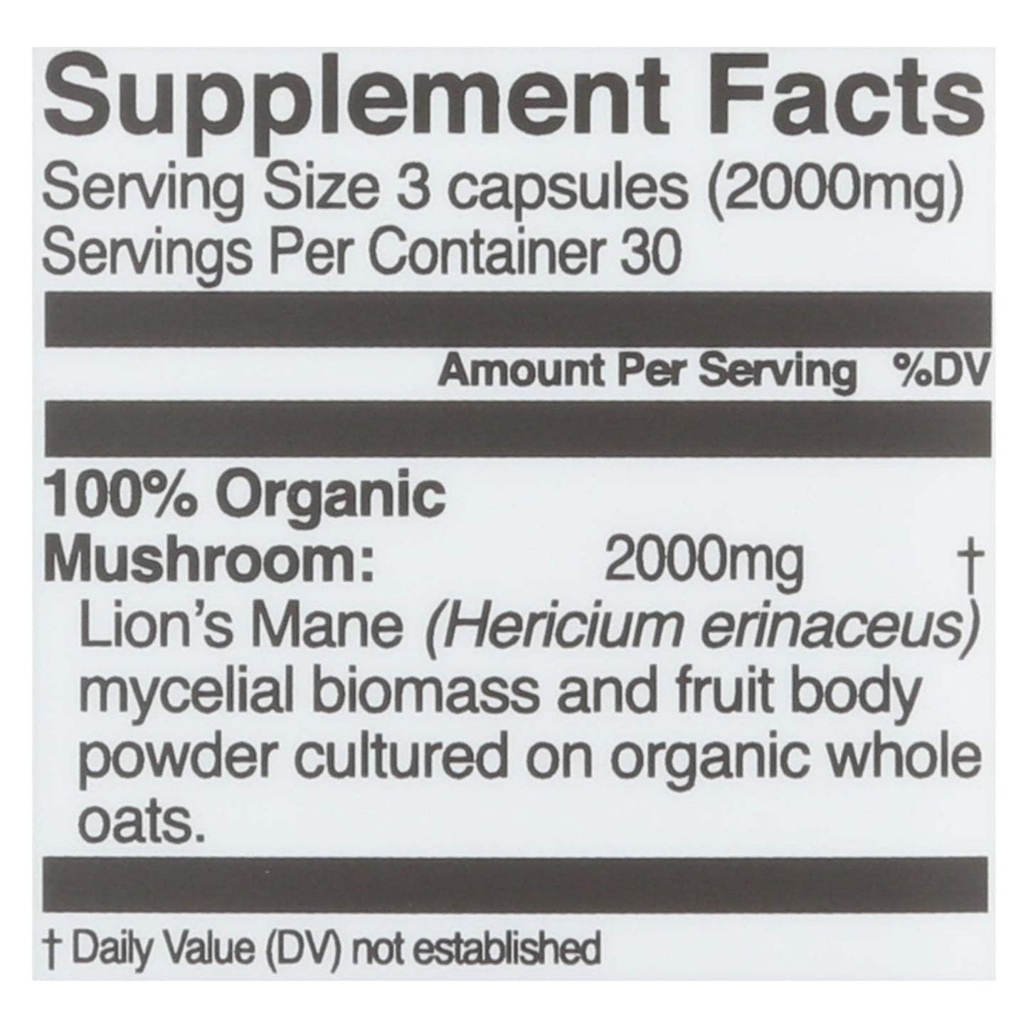 Organic Mushroom Nutrition - Mush Sprfd Lions Mane Cap - 1 Each - 90 Ct image 3