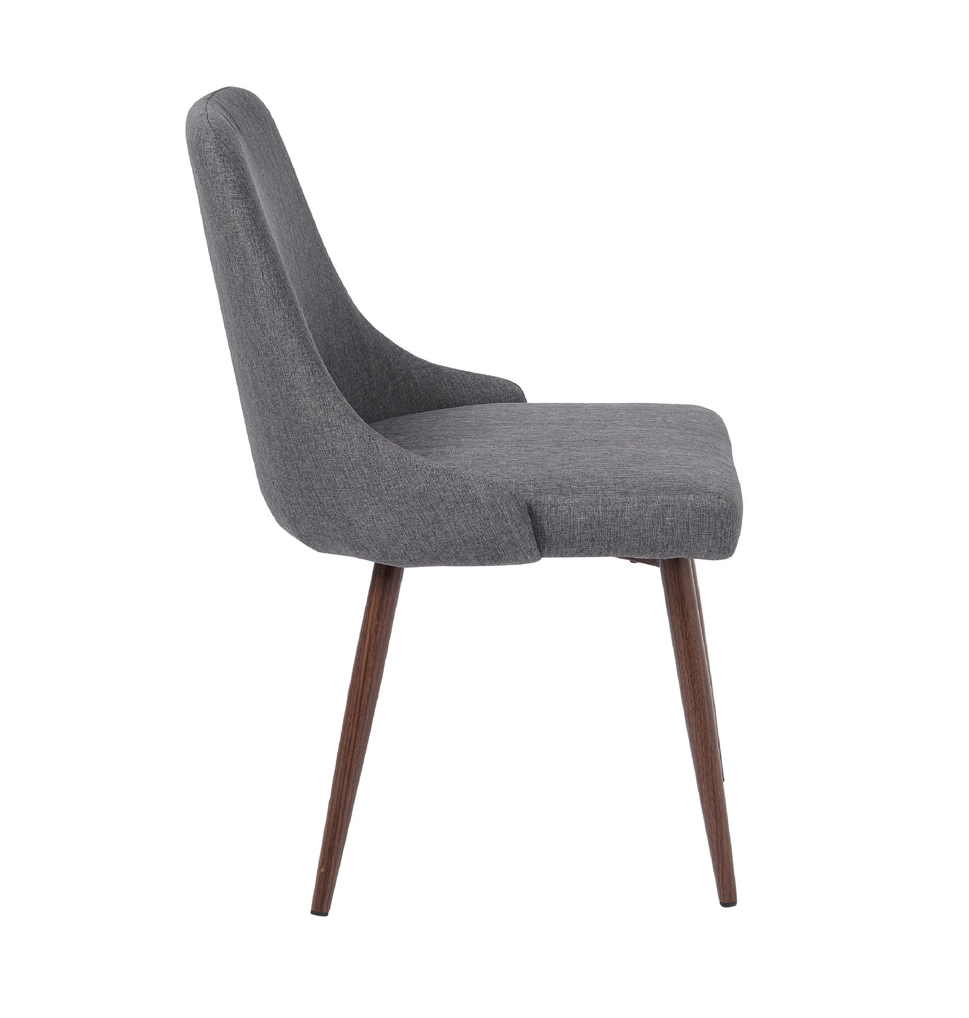 Oslo Modern Upholstery Side Dining Chair Set of 2, Grey image 4