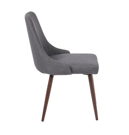 Oslo Modern Upholstery Side Dining Chair Set of 2, Grey image 4