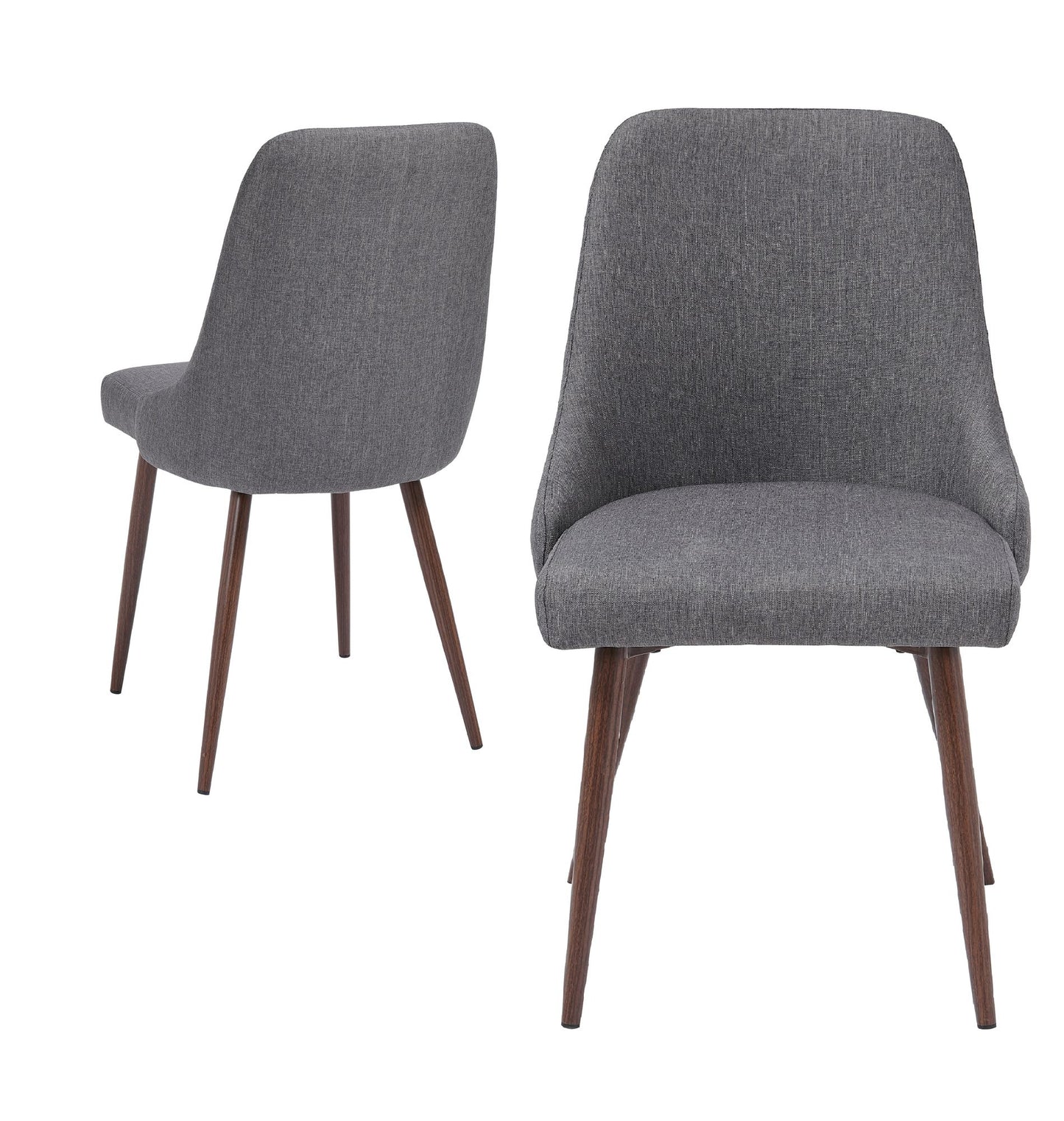Oslo Modern Upholstery Side Dining Chair Set of 2, Grey image 1