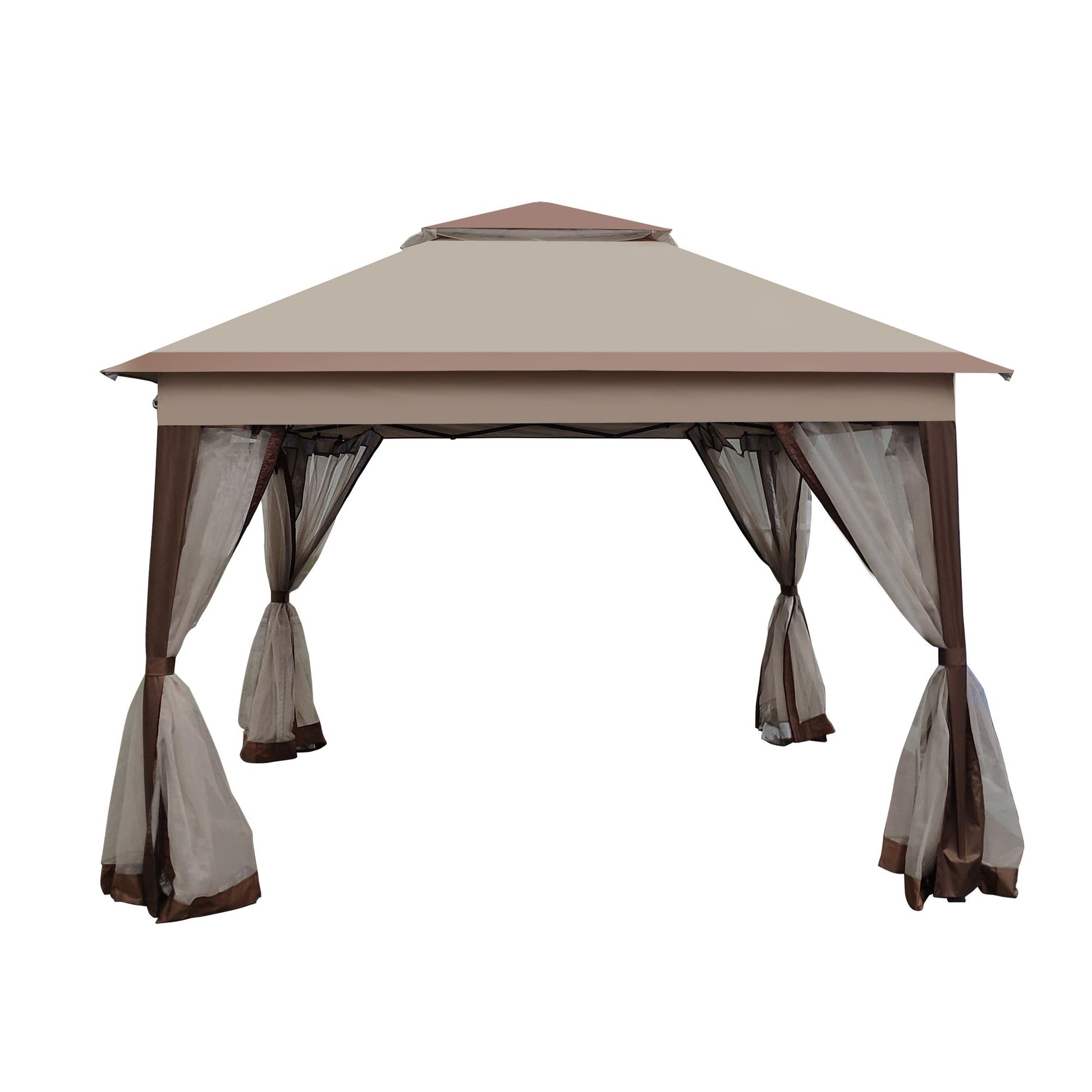 Outdoor 11x 11Ft Pop Up Gazebo Canopy With Removable Zipper Netting,2-Tier Soft Top Event Tent,Suitable For Patio Backya image 5