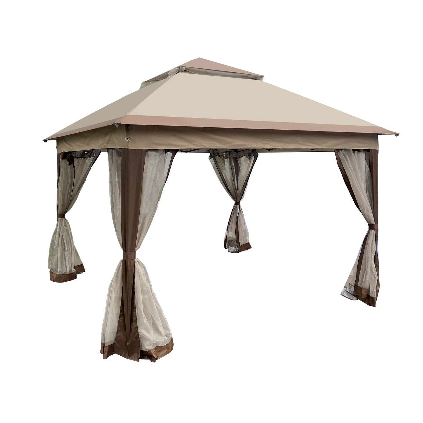 Outdoor 11x 11Ft Pop Up Gazebo Canopy With Removable Zipper Netting,2-Tier Soft Top Event Tent,Suitable For Patio Backya image 3