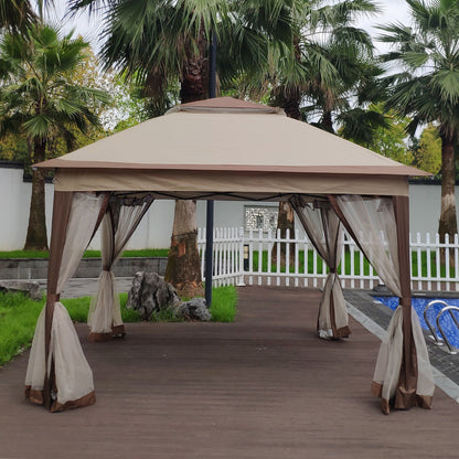 Outdoor 11x 11Ft Pop Up Gazebo Canopy With Removable Zipper Netting,2-Tier Soft Top Event Tent,Suitable For Patio Backya image 16