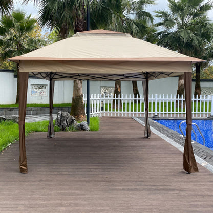 Outdoor 11x 11Ft Pop Up Gazebo Canopy With Removable Zipper Netting,2-Tier Soft Top Event Tent,Suitable For Patio Backya image 12