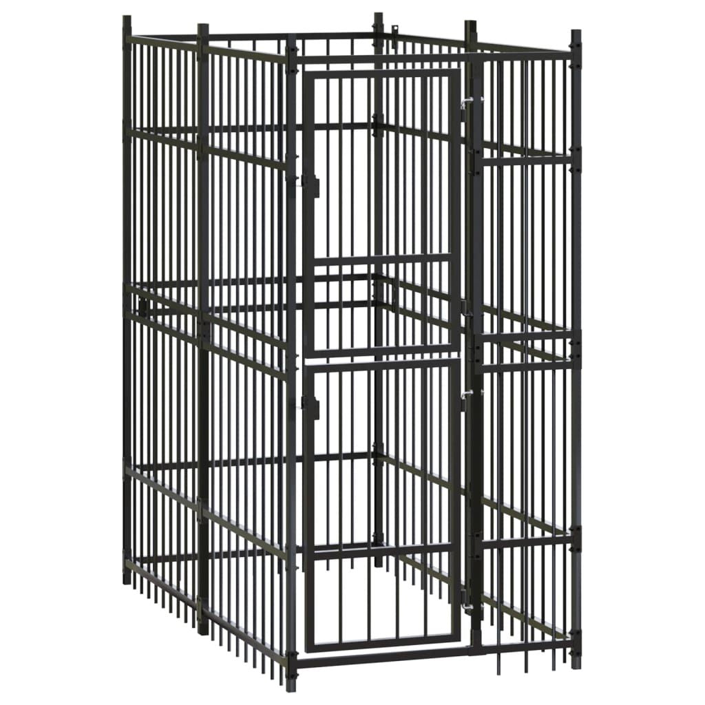 Outdoor Dog Kennel Steel 19.8 ft² image 2
