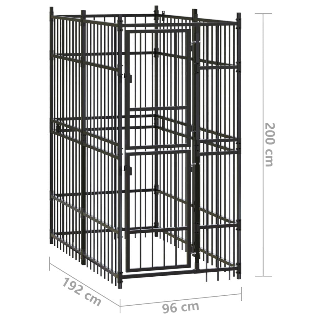 Outdoor Dog Kennel Steel 19.8 ft² image 8