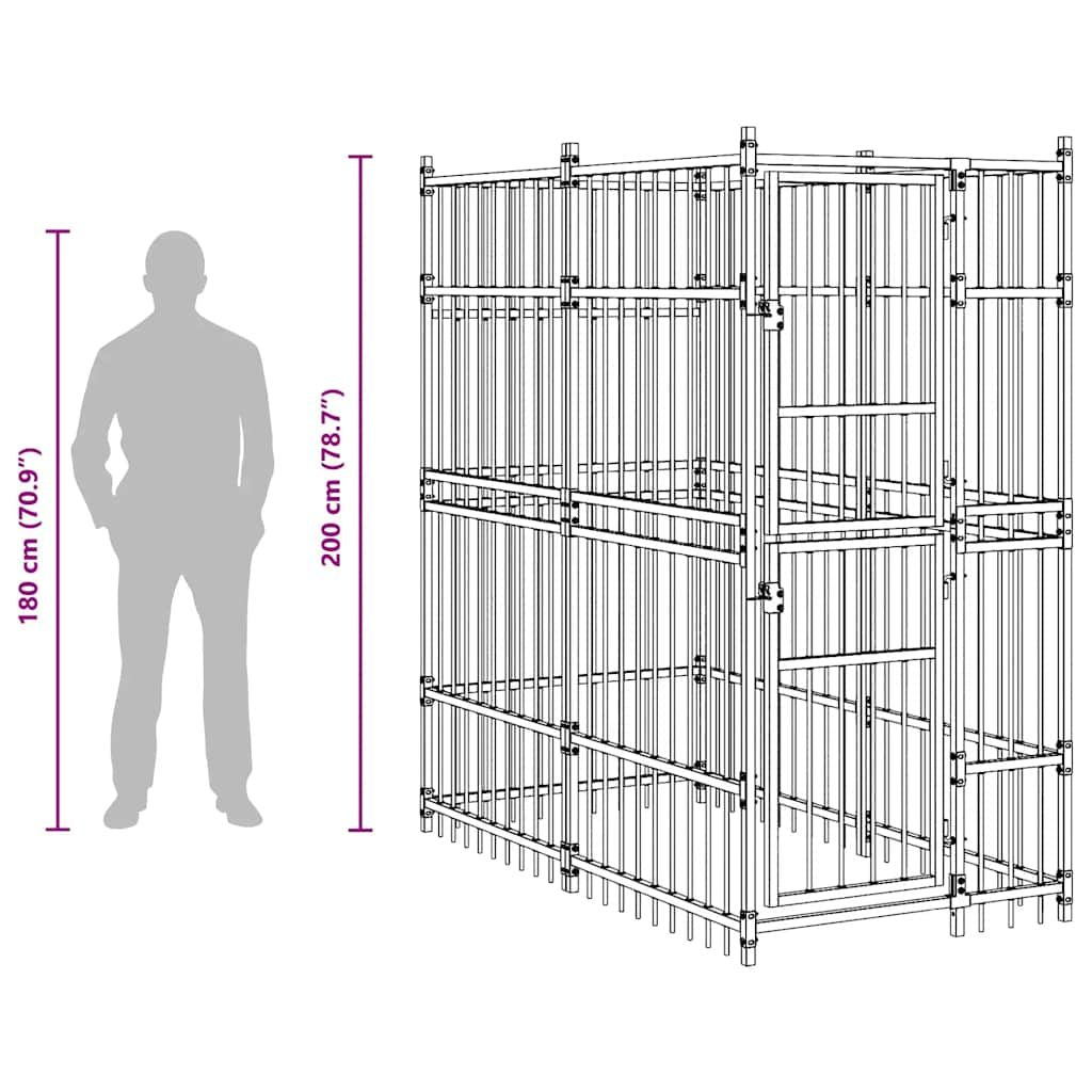 Outdoor Dog Kennel Steel 19.8 ft² image 12