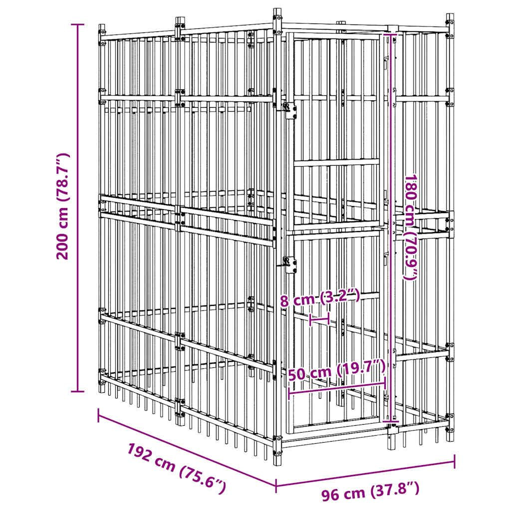 Outdoor Dog Kennel Steel 19.8 ft² image 11