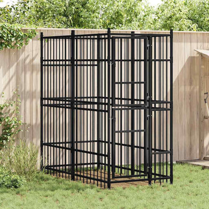 Outdoor Dog Kennel Steel 19.8 ft² image 1