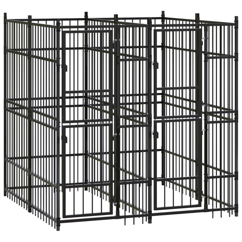 Outdoor Dog Kennel Steel 39.7 ft² image 2