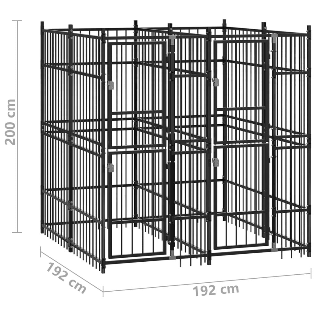 Outdoor Dog Kennel Steel 39.7 ft² image 8