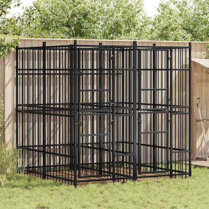 Outdoor Dog Kennel Steel 39.7 ft² image 1