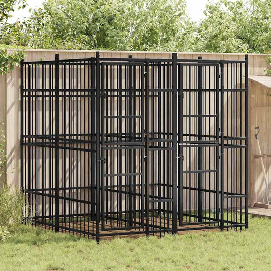 Outdoor Dog Kennel Steel 39.7 ft² image 1