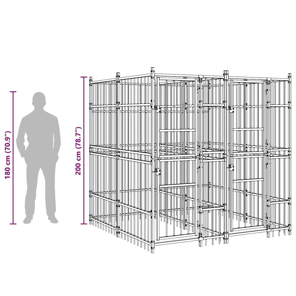 Outdoor Dog Kennel Steel 39.7 ft² image 12