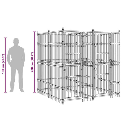 Outdoor Dog Kennel Steel 39.7 ft² image 12