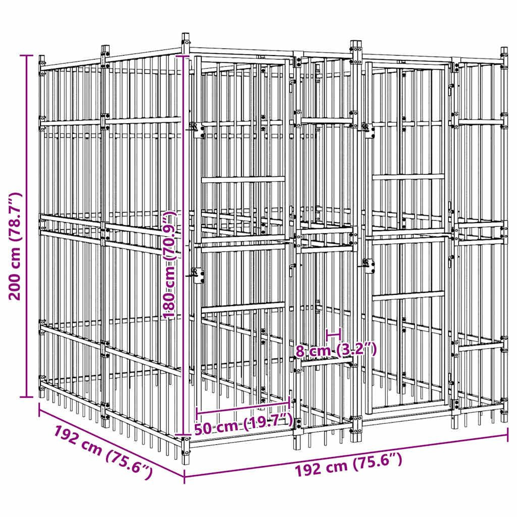 Outdoor Dog Kennel Steel 39.7 ft² image 11