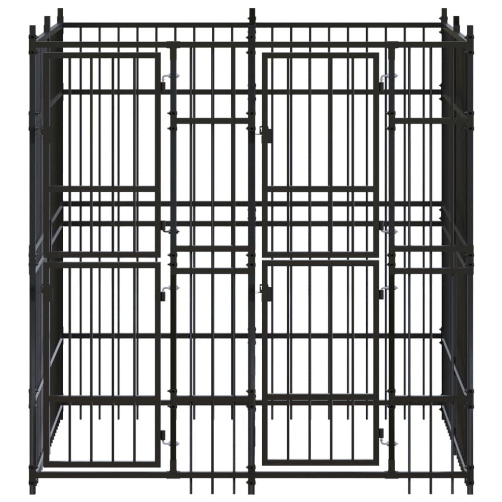 Outdoor Dog Kennel Steel 39.7 ft² image 3