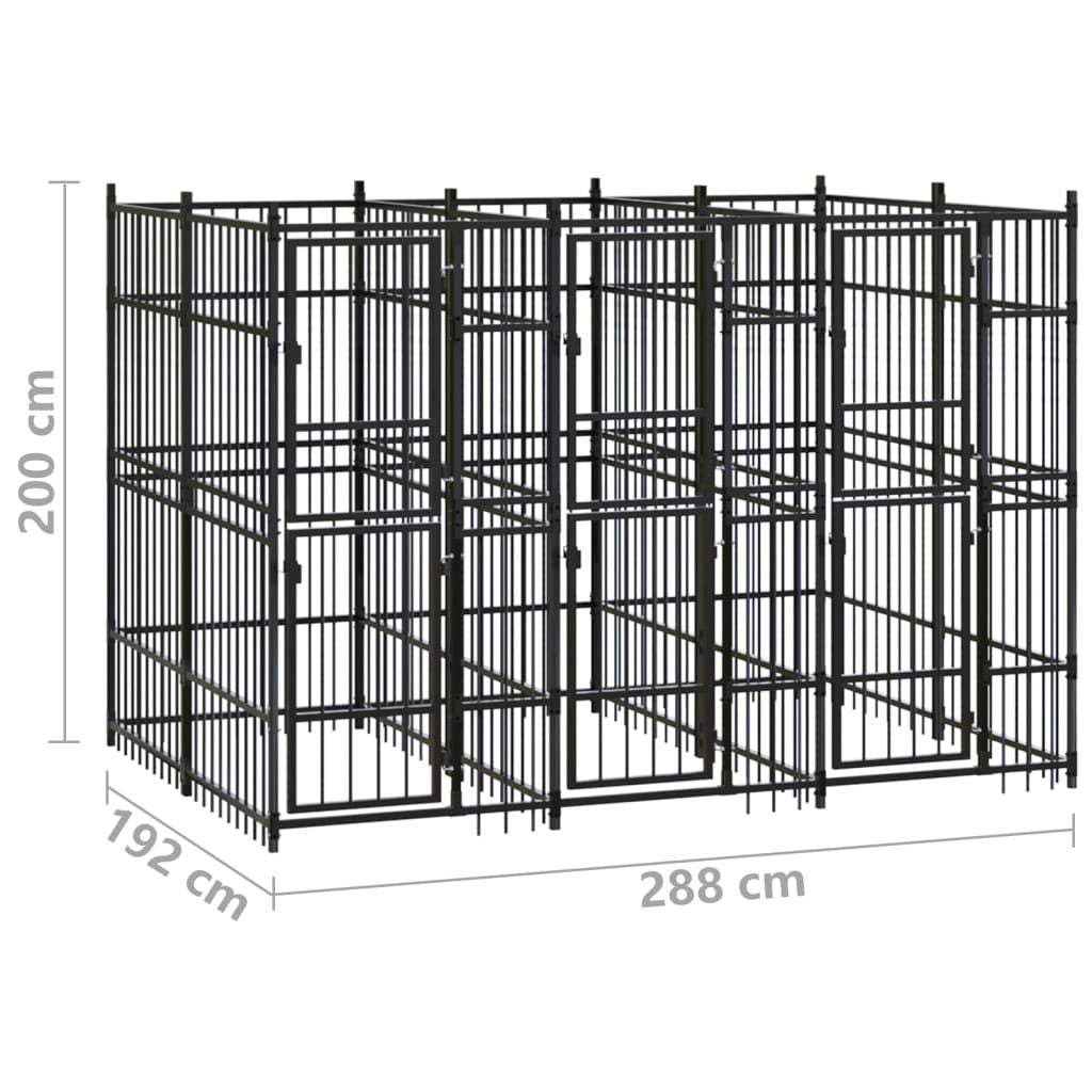 Outdoor Dog Kennel Steel 59.5 ft² image 8