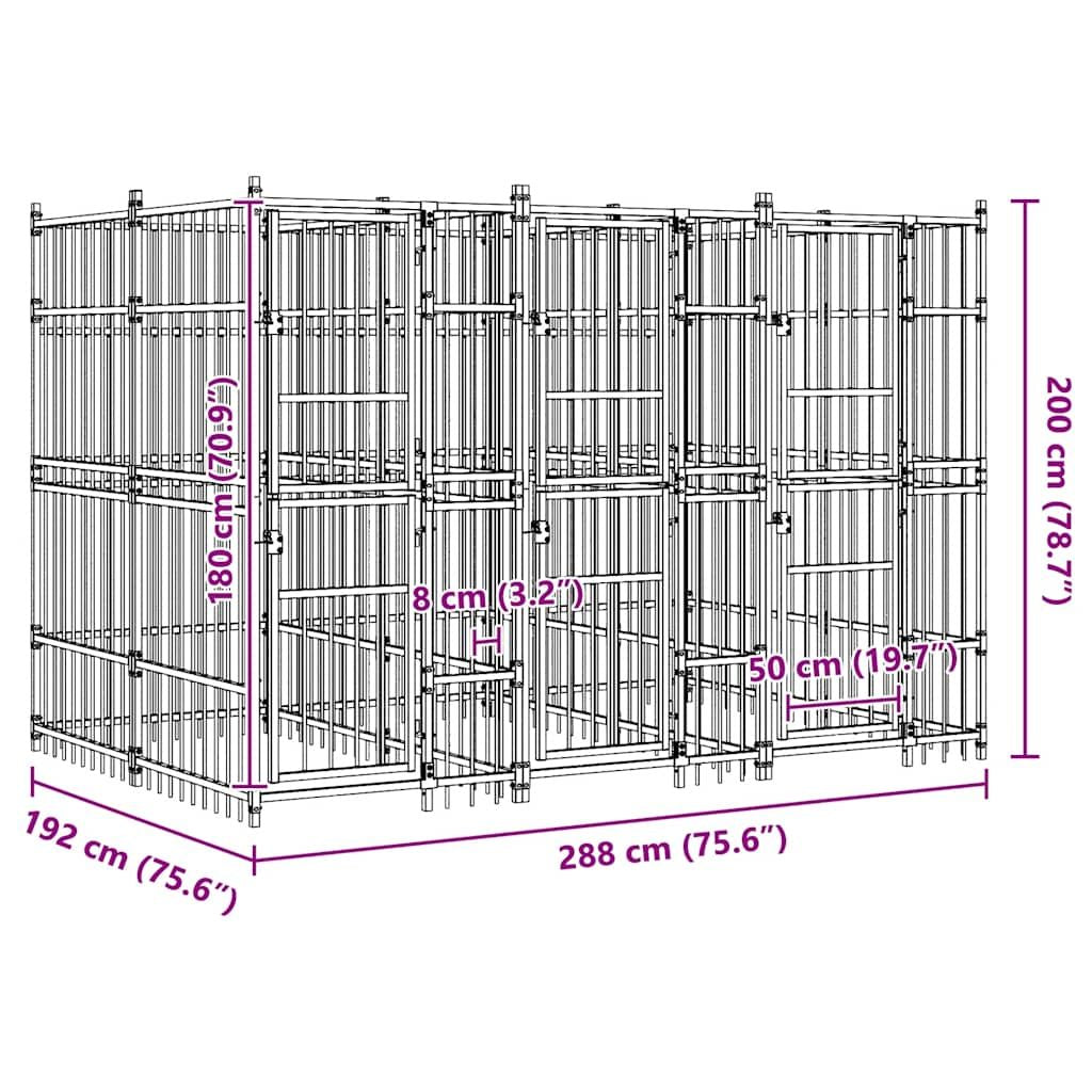 Outdoor Dog Kennel Steel 59.5 ft² image 11