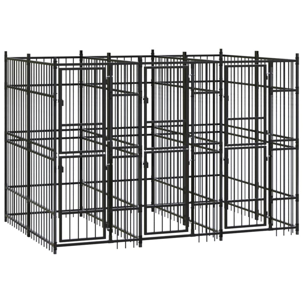 Outdoor Dog Kennel Steel 59.5 ft² image 2