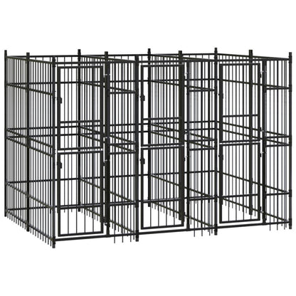Outdoor Dog Kennel Steel 59.5 ft² image 2