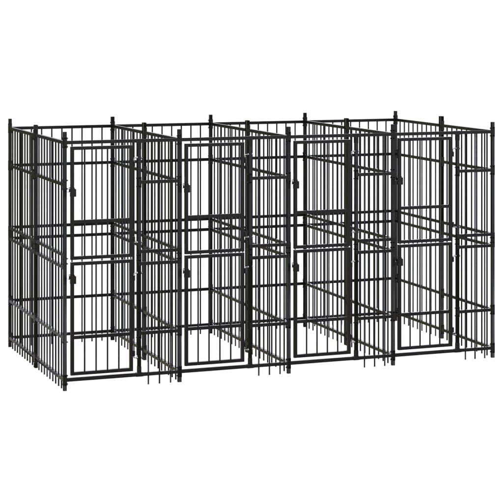 Outdoor Dog Kennel Steel 79.3 ft² image 2