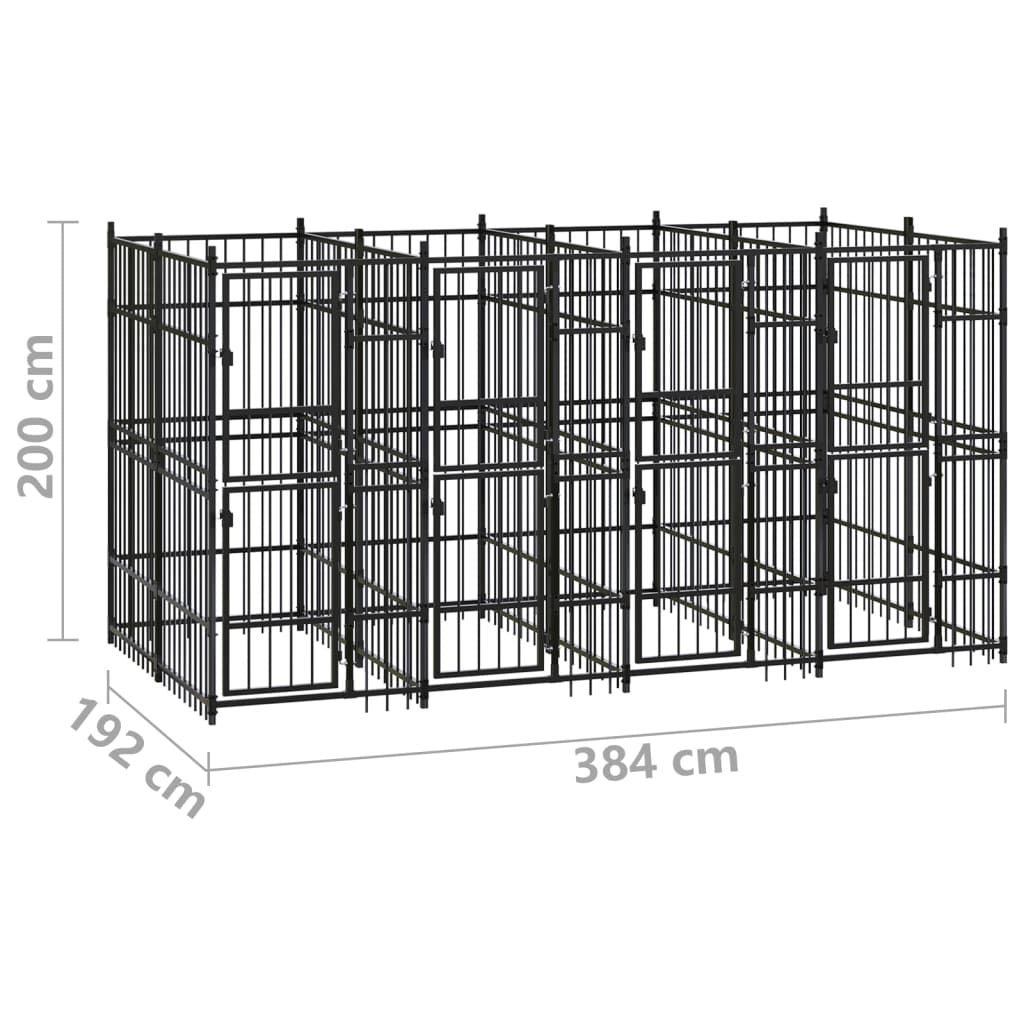 Outdoor Dog Kennel Steel 79.3 ft² image 8