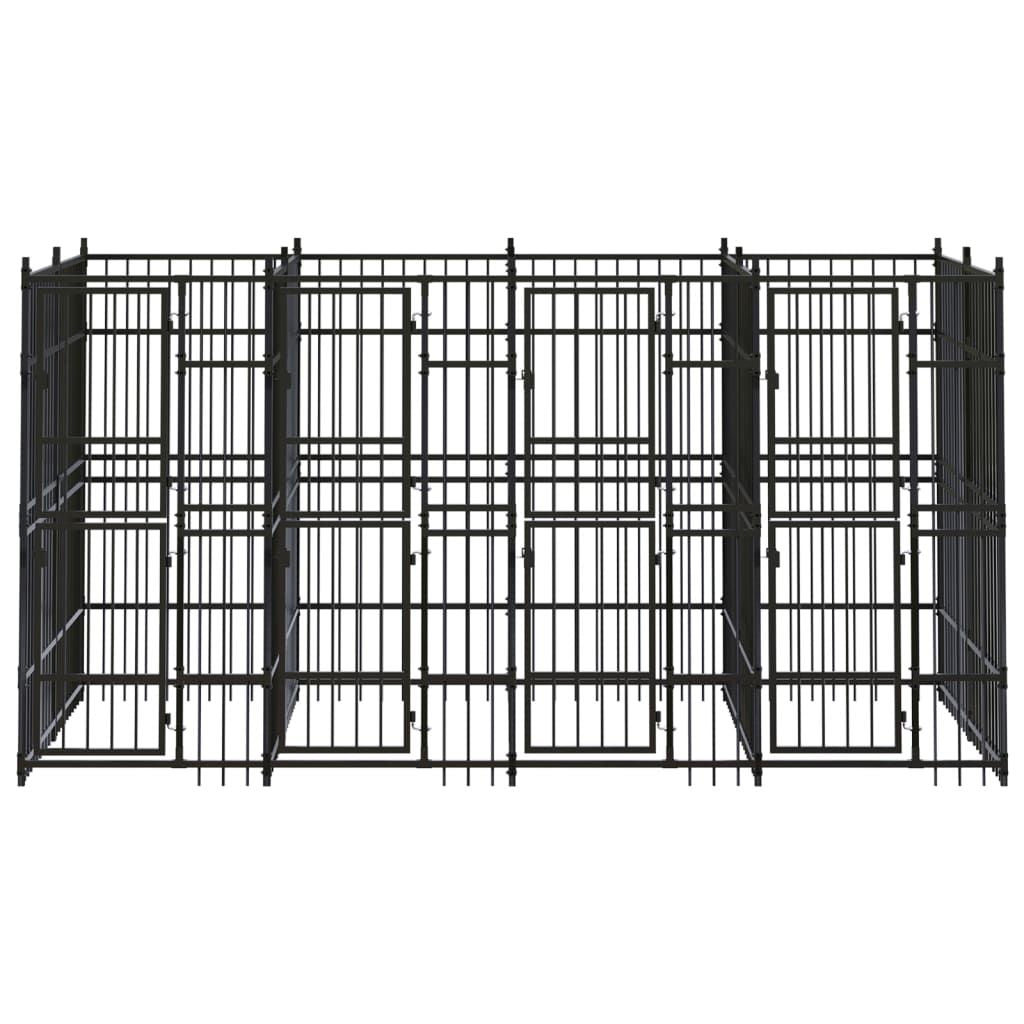 Outdoor Dog Kennel Steel 79.3 ft² image 3