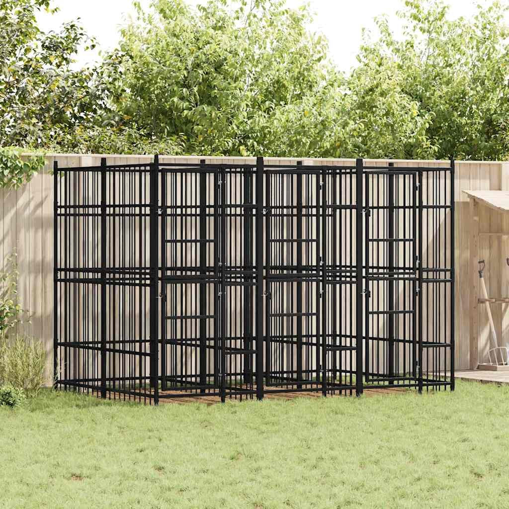 Outdoor Dog Kennel Steel 79.3 ft² image 1