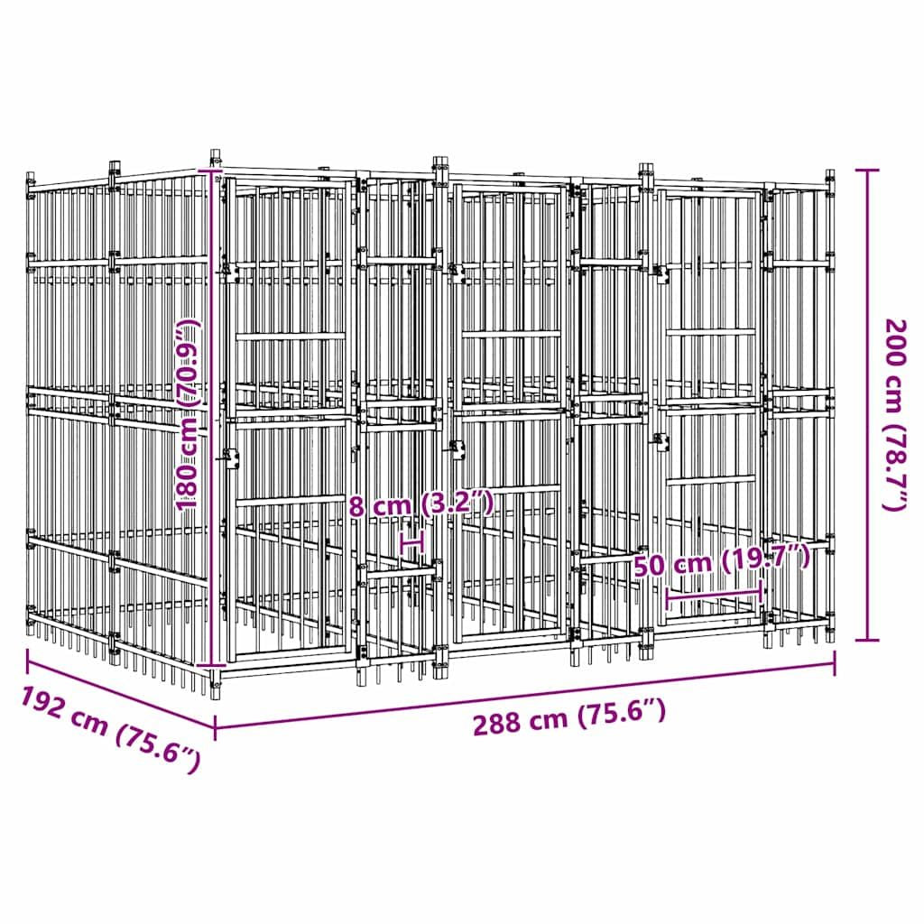 Outdoor Dog Kennel Steel 79.3 ft² image 11