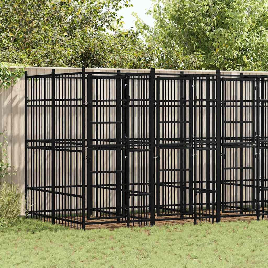Outdoor Dog Kennel Steel 99.2 ft² image 1