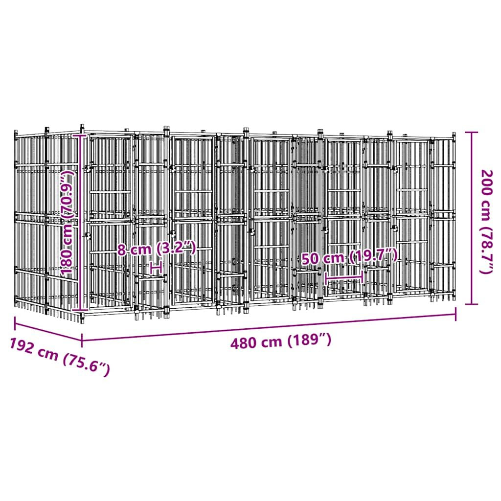 Outdoor Dog Kennel Steel 99.2 ft² image 11