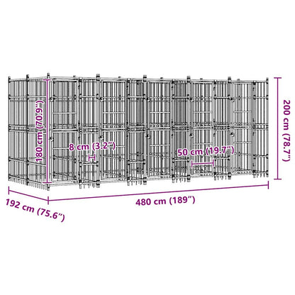 Outdoor Dog Kennel Steel 99.2 ft² image 11