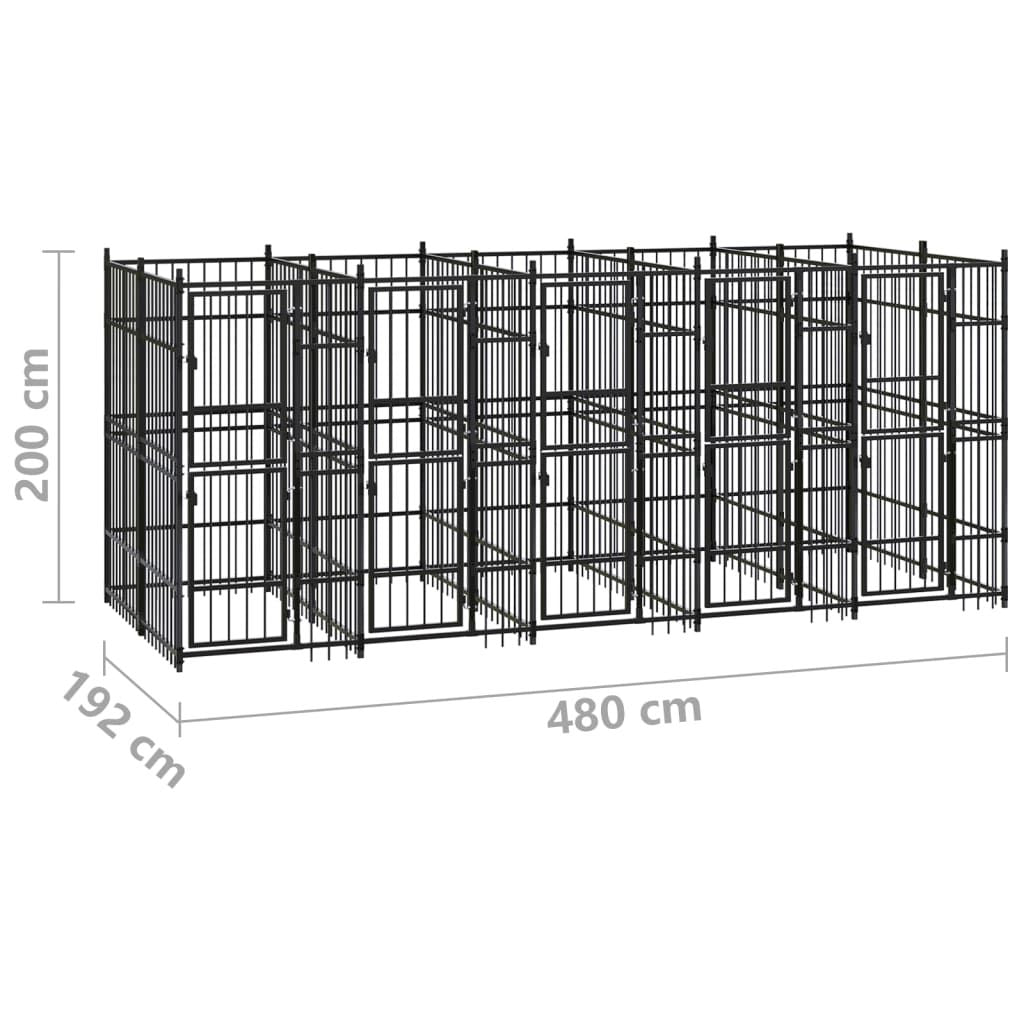 Outdoor Dog Kennel Steel 99.2 ft² image 8